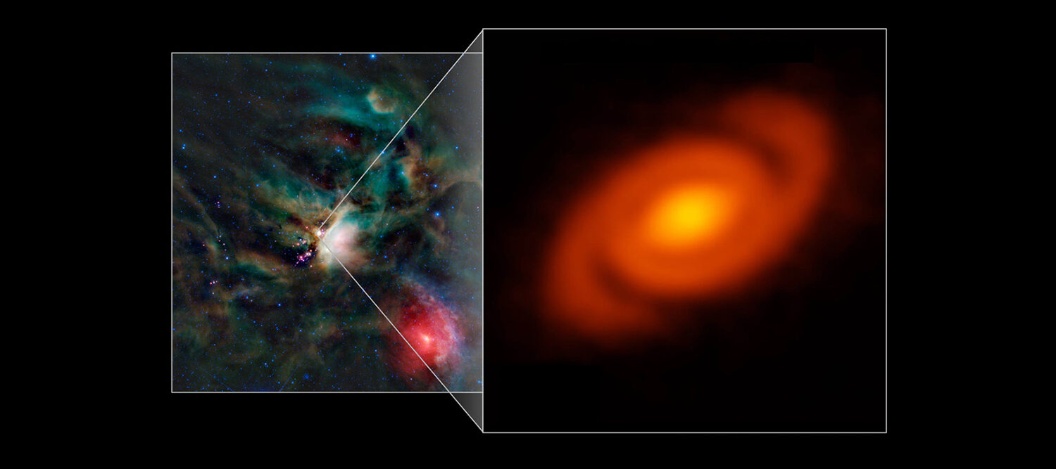 Planet-forming disk has lawn-sprinkler-like spiral arms 