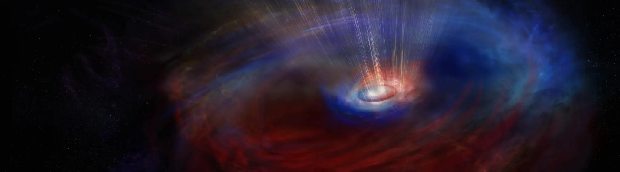 ブラックホールのまわりで、たがいちがいに回転するガスを発見 