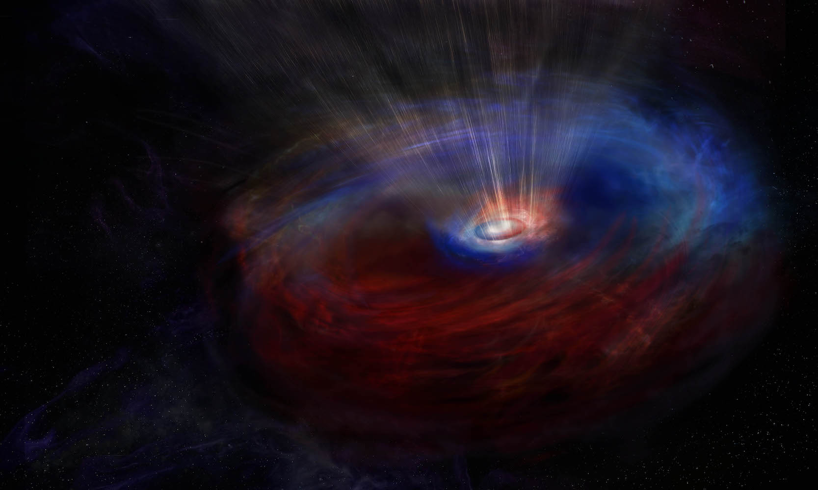 ALMA sees two-way traffic around a black hole