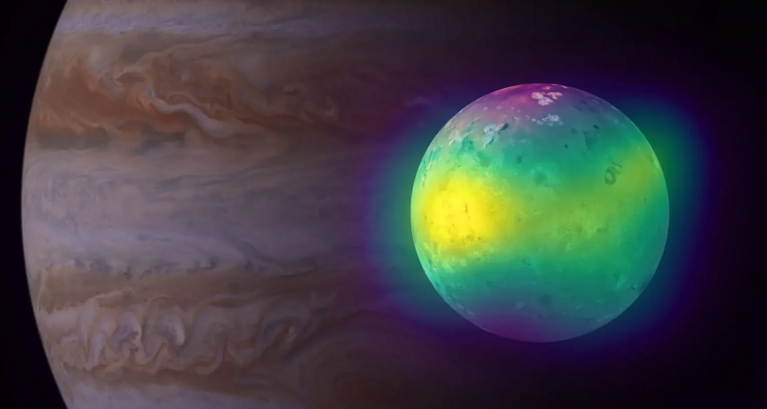 Volcanoes produce almost half of the atmosphere of Jupiter’s moon Io